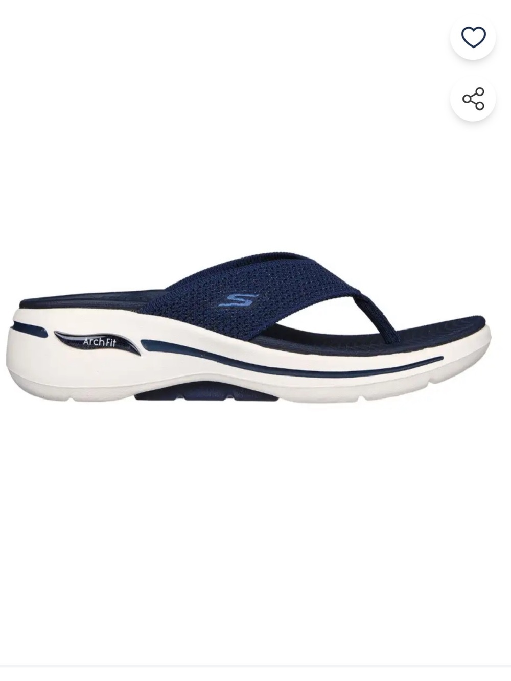 Skechers Go Walk Arch Fit Thong Sandals, Navy, Women's 6 NWOT